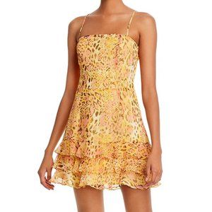 Bardot Snakeskin Printed Ruffled Dress In Pinky Leopard